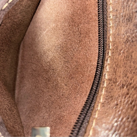 MUBO Leather Suede Satchel Shoulder Bag - Picture 4 of 9